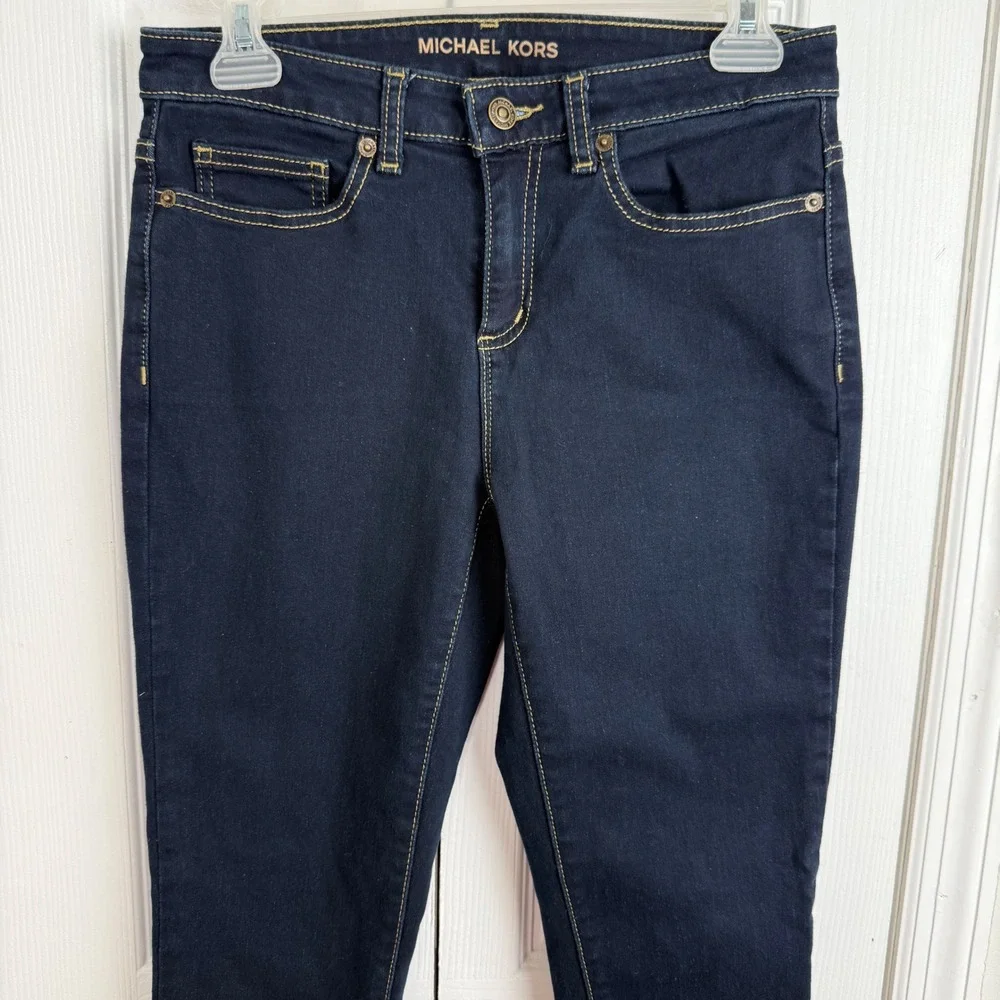 Michael Kors Womens Size‎ 4 Dark Wash Skinny Jeans Indigo Blue Stretch Denim